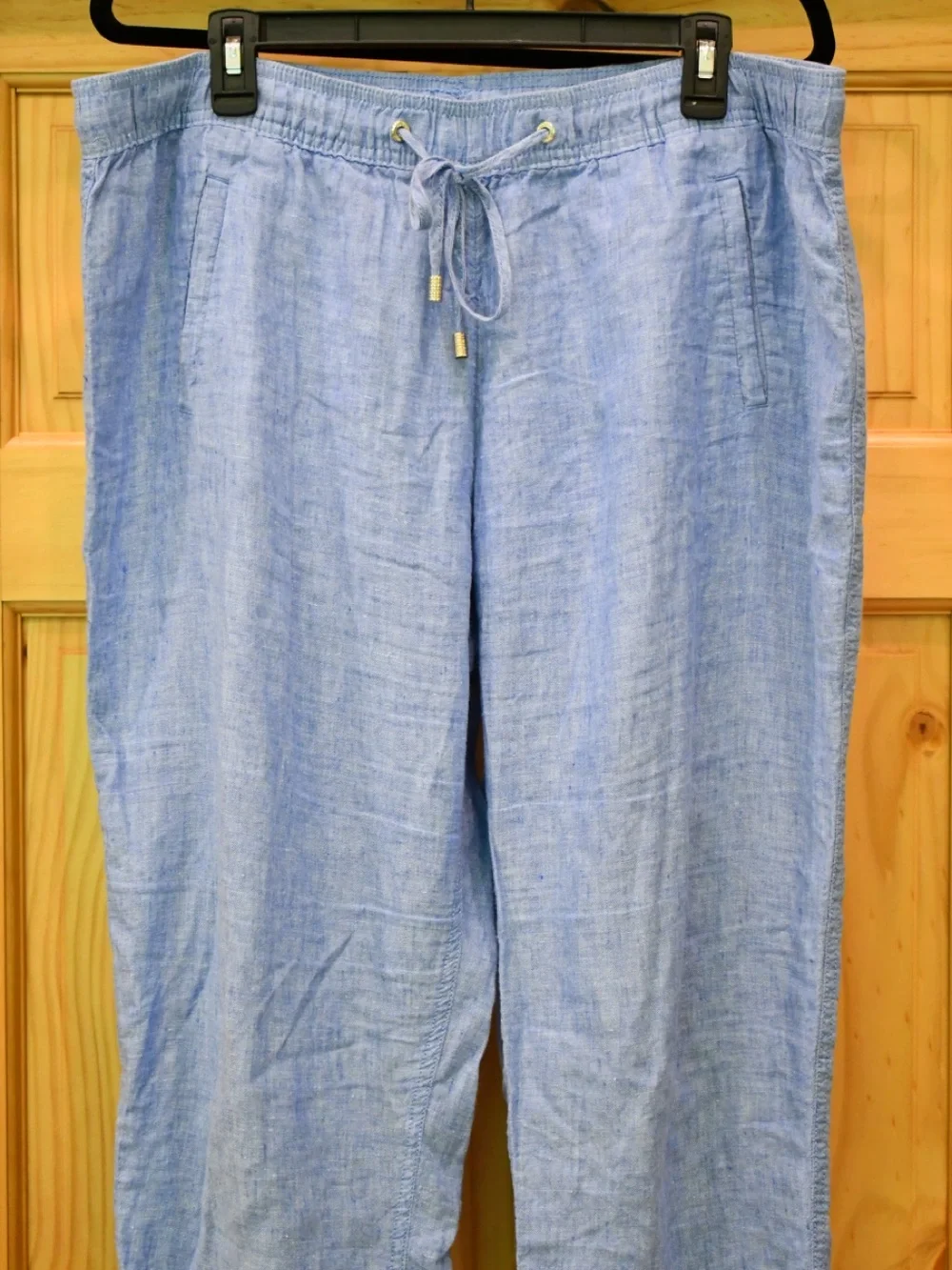 Lilly Pulitzer Light Deri Blue Drawstring Aden Linen Pants XL - Picture 4 of 10